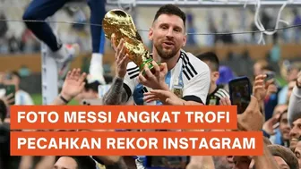 Foto Lionel Messi Angkat Trofi Pecahkan Rekor di Instagram