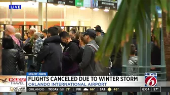 Arctic blast causes travel woes at Orlando airport