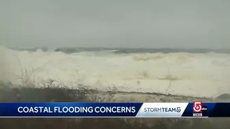 Waves pound Good Harbor Beach, send debris into Gloucester streets