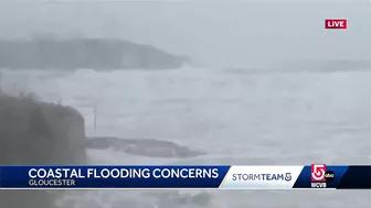 Waves pound Good Harbor Beach, send debris into Gloucester streets