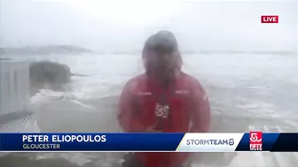 Waves pound Good Harbor Beach, send debris into Gloucester streets