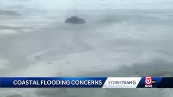 Waves pound Good Harbor Beach, send debris into Gloucester streets