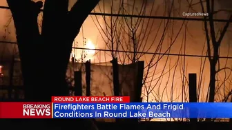 Firefighters battle flames and frigid conditions in Round Lake Beach