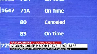 Travel chaos continues as winter storms sweeps across country