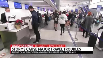 Travel chaos continues as winter storms sweeps across country