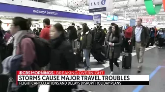 Travel chaos continues as winter storms sweeps across country