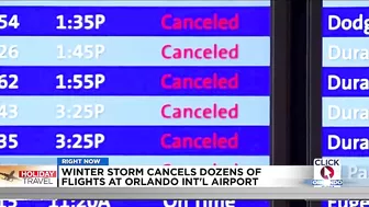 Major winter storm hampers busiest pre-Christmas travel day at Orlando International Airport