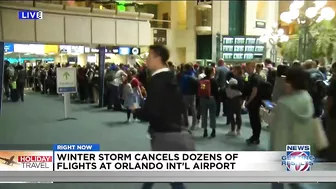 Major winter storm hampers busiest pre-Christmas travel day at Orlando International Airport