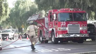 Raging Pacific Beach construction site fire chars teen's car on Christmas Day