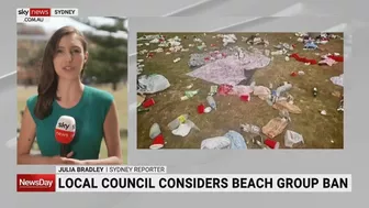 Local council considers beach group ban after rubbish left on Bronte Beach