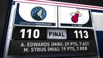 Game Recap: Heat 113, Timberwolves 110