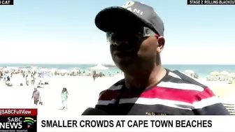 Smaller crowds at Cape Town beaches