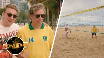 Joe & Stephen Mangan take on the experts at football volleyball | Travel Man