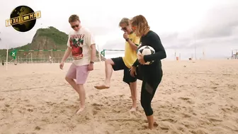 Joe & Stephen Mangan take on the experts at football volleyball | Travel Man