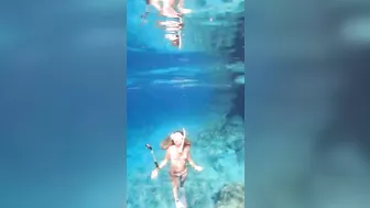 Deep Underwater Girl Swimming | Bikini Girls Swimming In Underwater 136 | Underwater Official 10M