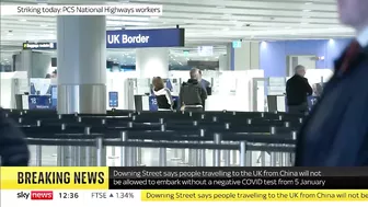 Negative COVID test needed for people travelling to the UK from China