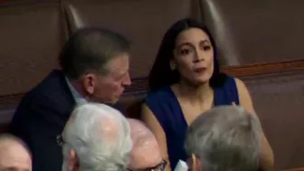 AOC appears to talk cordially with congressman who posted anime video of her assassination