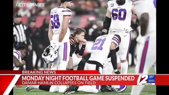 Bills' Hamlin collapses on field, gets CPR; game suspended