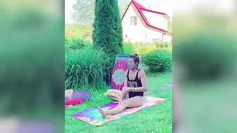 Outdoor Yoga Stretching | middle splits for Backband