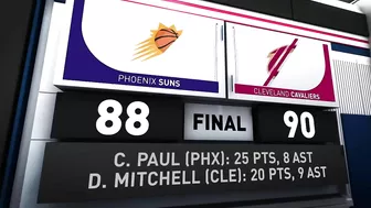 Game Recap: Cavaliers 90, Suns 88