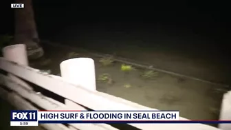 Winter storms bring high surf, flooding in Seal Beach