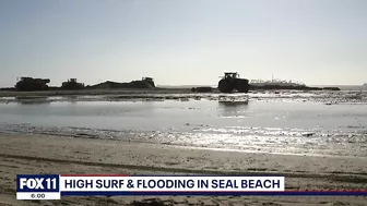 Winter storms bring high surf, flooding in Seal Beach