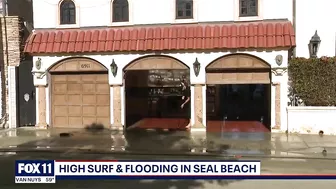 Winter storms bring high surf, flooding in Seal Beach