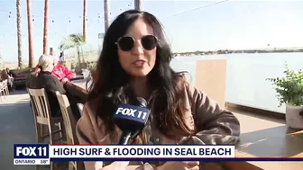 Winter storms bring high surf, flooding in Seal Beach