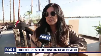 Winter storms bring high surf, flooding in Seal Beach