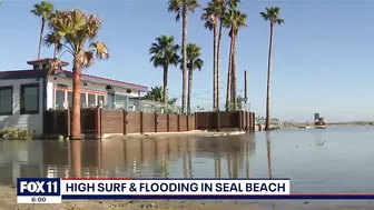 Winter storms bring high surf, flooding in Seal Beach