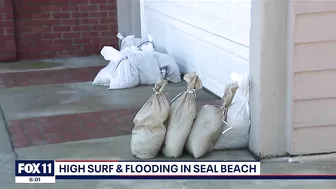 Winter storms bring high surf, flooding in Seal Beach