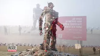 Giant Plastic Garbage Monster Looms Over Beach