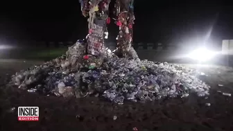 Giant Plastic Garbage Monster Looms Over Beach