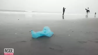 Giant Plastic Garbage Monster Looms Over Beach