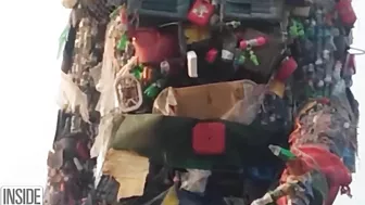 Giant Plastic Garbage Monster Looms Over Beach