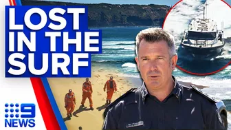 Desperate search for missing swimmer at treacherous Melbourne beach | 9 News Australia