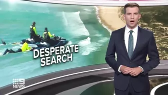 Desperate search for missing swimmer at treacherous Melbourne beach | 9 News Australia