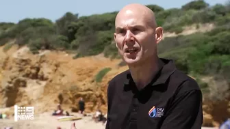 Desperate search for missing swimmer at treacherous Melbourne beach | 9 News Australia