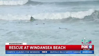 Lifeguards Rescue Surfers At Windansea Beach