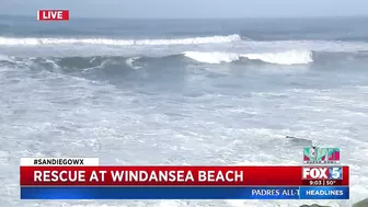 Lifeguards Rescue Surfers At Windansea Beach