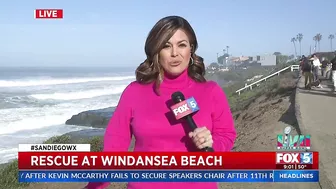 Lifeguards Rescue Surfers At Windansea Beach