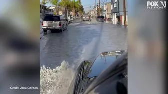 Street flooding at Long Beach peninsula