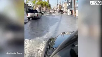 Street flooding at Long Beach peninsula