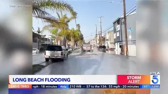 Video: Huntington Beach bicyclist swamped by spray from CalTrans truck