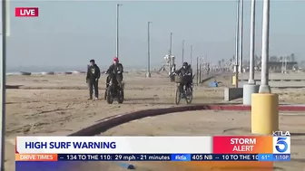 Video: Huntington Beach bicyclist swamped by spray from CalTrans truck