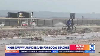 Video: Huntington Beach bicyclist swamped by spray from CalTrans truck