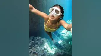 Deep Underwater Girl Swimming | Bikini Girls Swimming In Underwater 141 | Underwater Official 10M