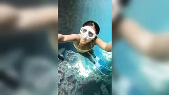 Deep Underwater Girl Swimming | Bikini Girls Swimming In Underwater 141 | Underwater Official 10M