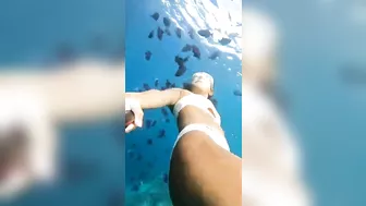 Deep Underwater Girl Swimming | Bikini Girls Swimming In Underwater 141 | Underwater Official 10M