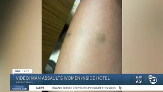 VIDEO: Man assaults two women working inside Pacific Beach Hotel